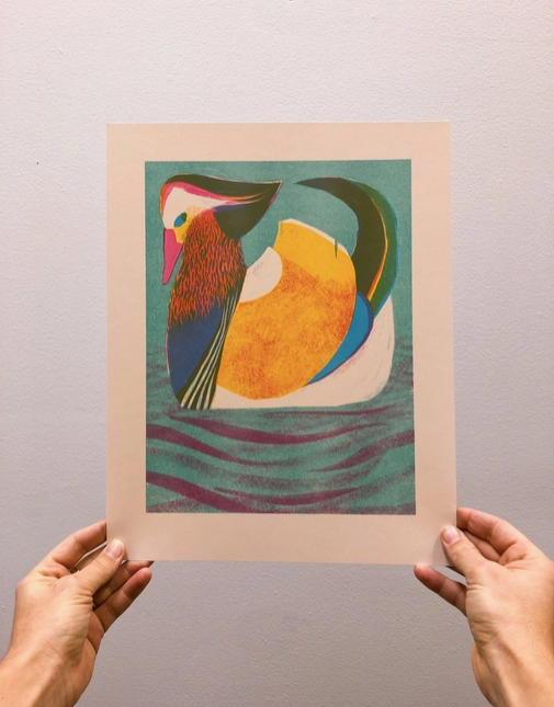 Mandarine Duck Risograph Print