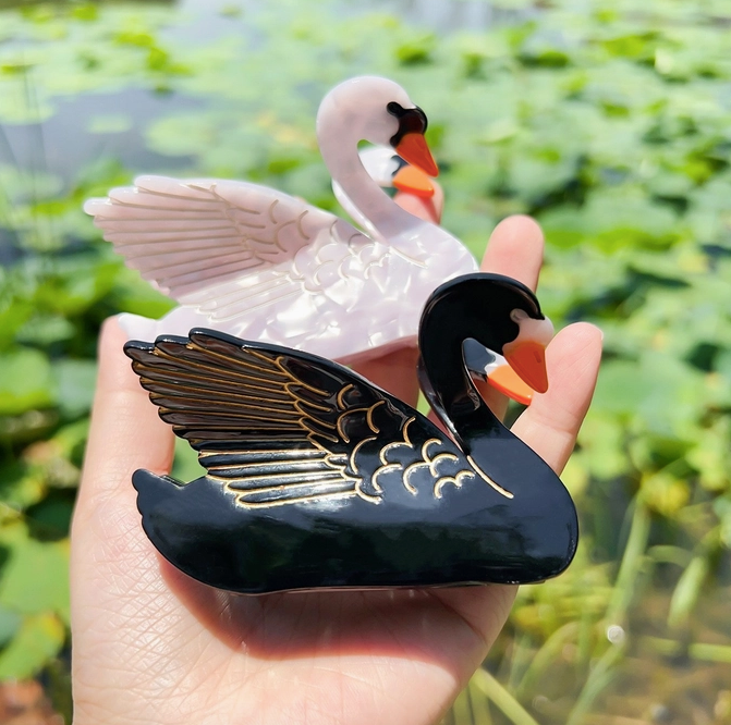 Swan Hair Clips