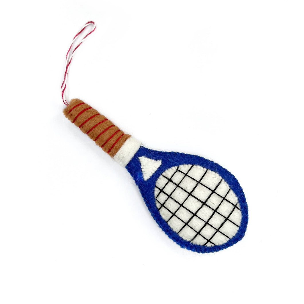 Tennis Racket Felt Wool Ornament